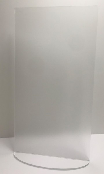Niesschutz stehend senkrecht | 45 cm breit ohne Ausschnitt | Plottschrift