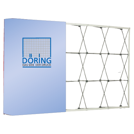 Textilfaltwand | 3 x 3 Felder gebogen | einseitig bedruckt