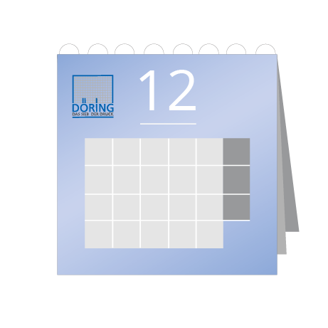 12 Blatt Wandkalender mit Deckblatt